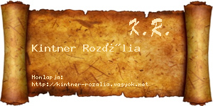 Kintner Rozália névjegykártya
